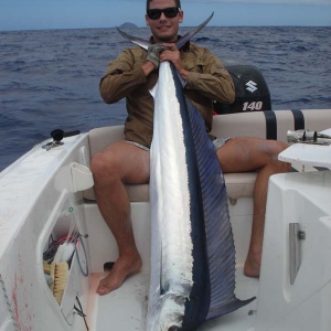 Hugo Lidouren a capturé au large ce shortbill spearfish ou lancier, pas très gros, mais une prise rare !