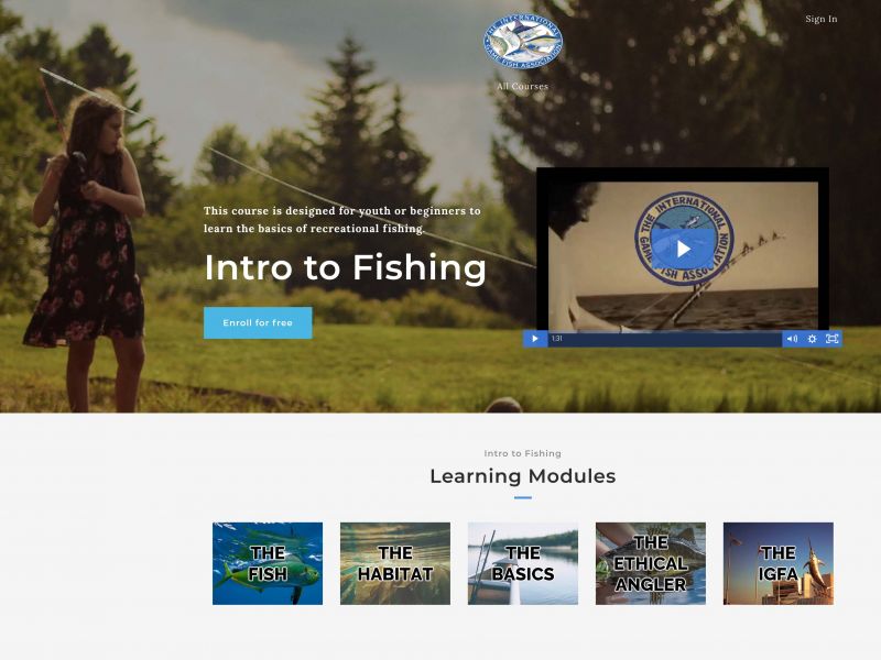 IGFA Online Angling Modules for young and/or novice anglers